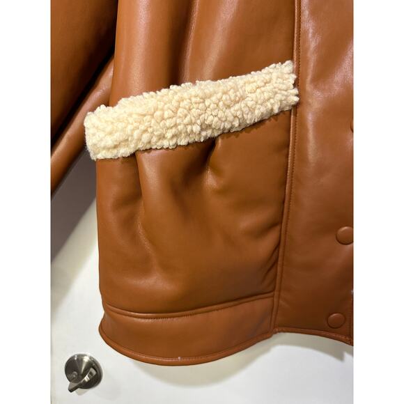 Blank NYC Rainmaker Sherpa Jacket Faux Fur Backing & Trim Size Large NWT Cozy - Picture 7 of 16